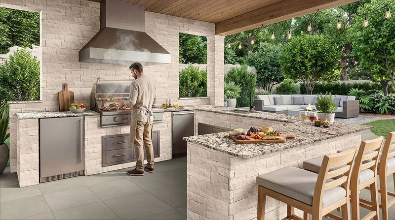 Gritzo Almond Matte Porcelain Pool Copings 13x24 in a finished room