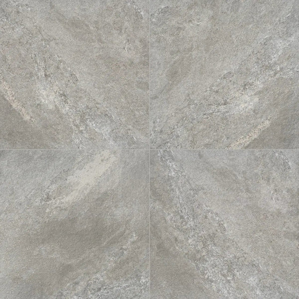 Quarzo Gray Matte Travertine Look Porcelain Pavers 24x24
