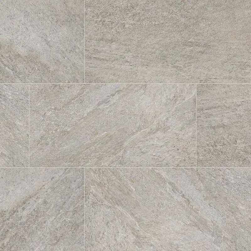 Quartz Silver Matte Porcelain Pavers 24x48 close up