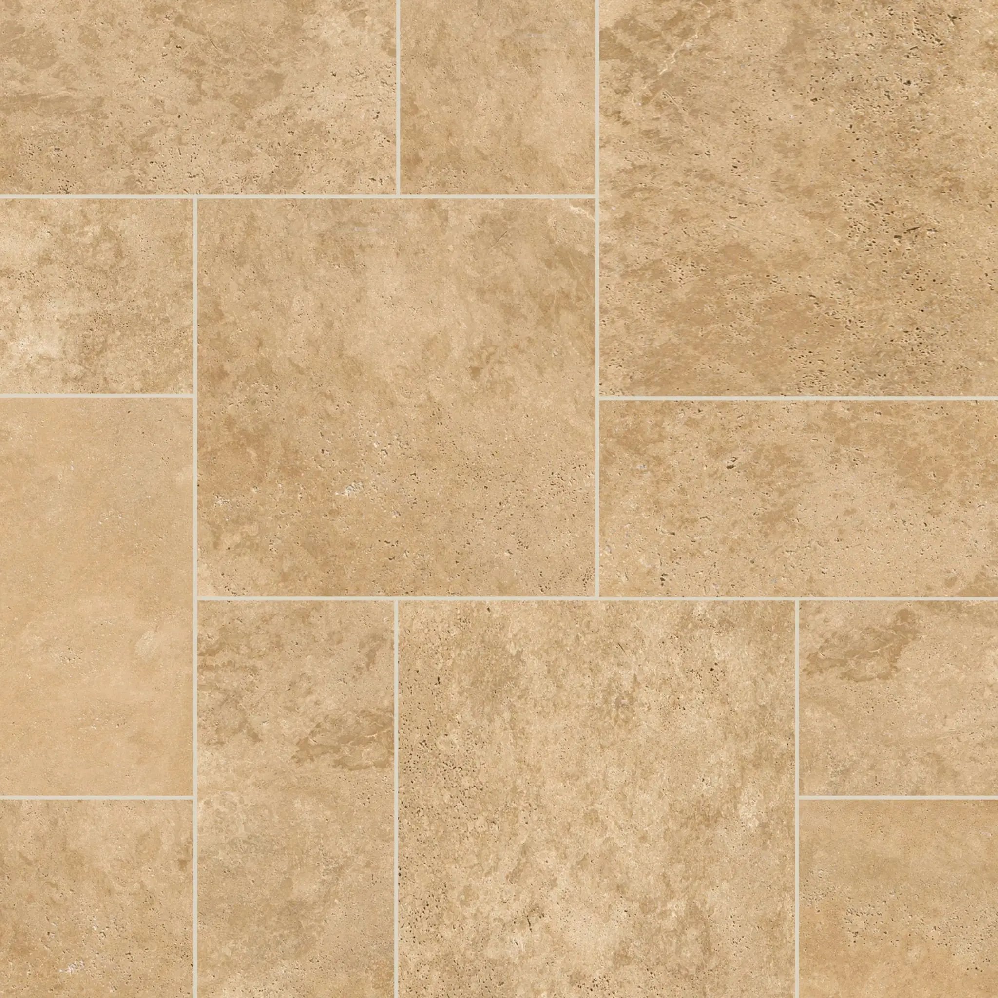 Tuscany Beige Tumbled Pattern Travertine Pavers close up