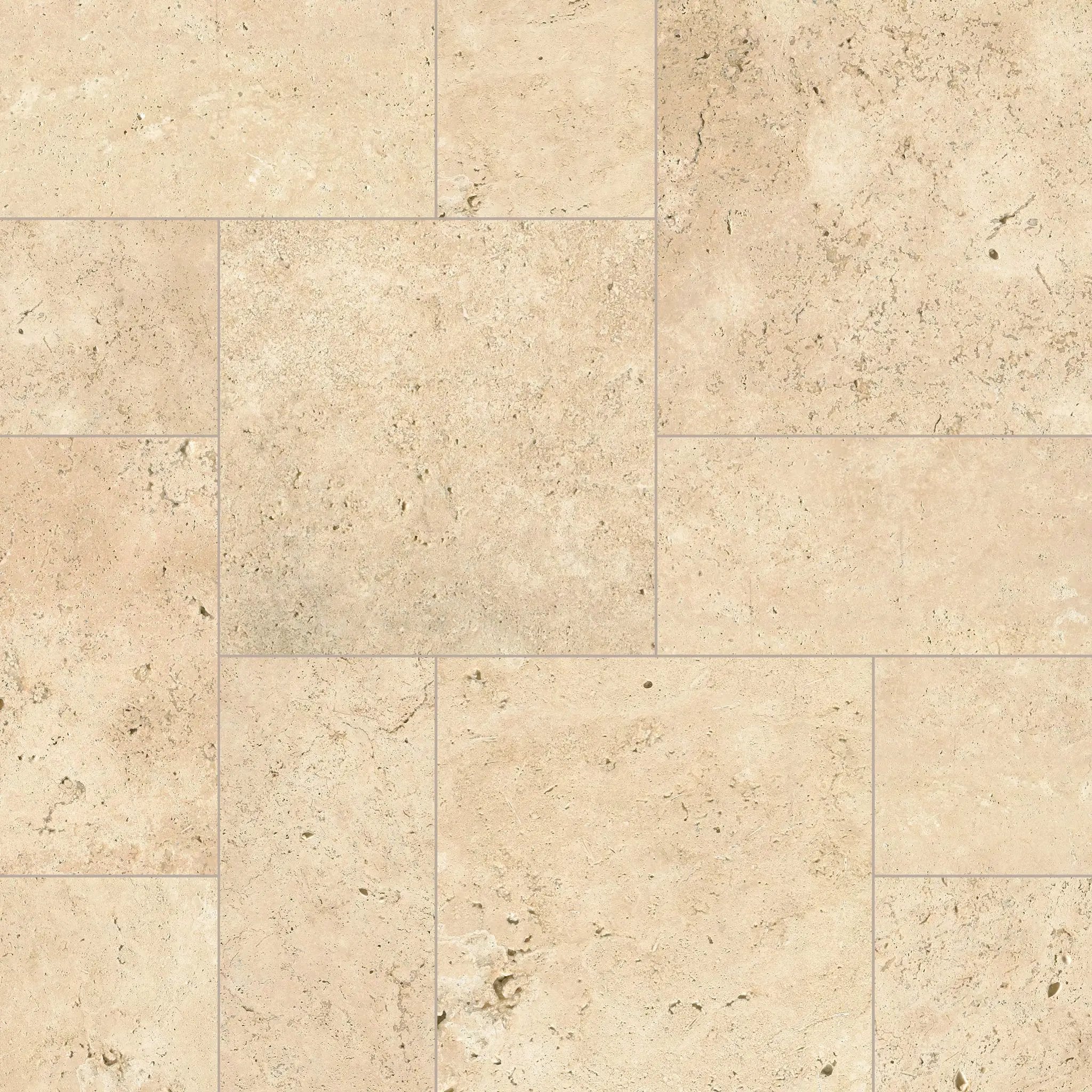 Tuscany Ivory Tumbled Pattern Travertine Pavers close up