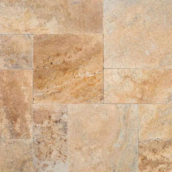 Tuscany Porcini Tumbled Pattern Travertine Pavers