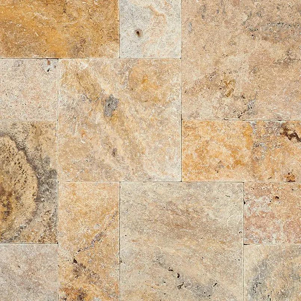 Tuscany Scabas Tumbled Pattern Travertine Pavers