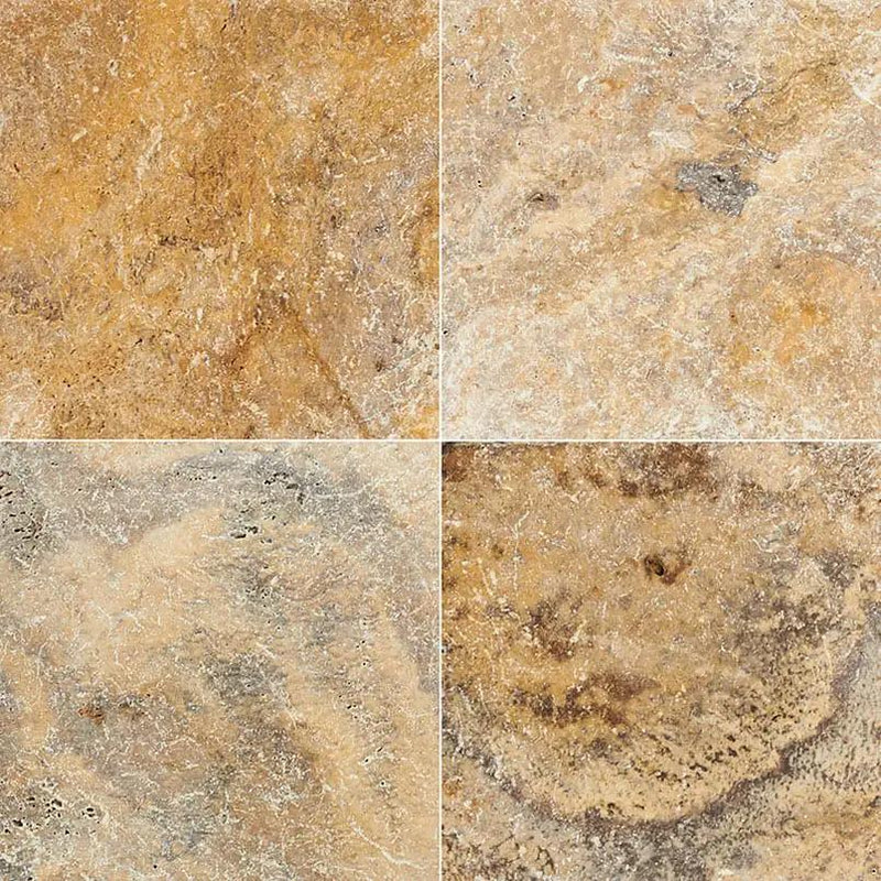 Tuscany Scabas Tumbled Travertine Pavers 16x16 by MSI Surfaces