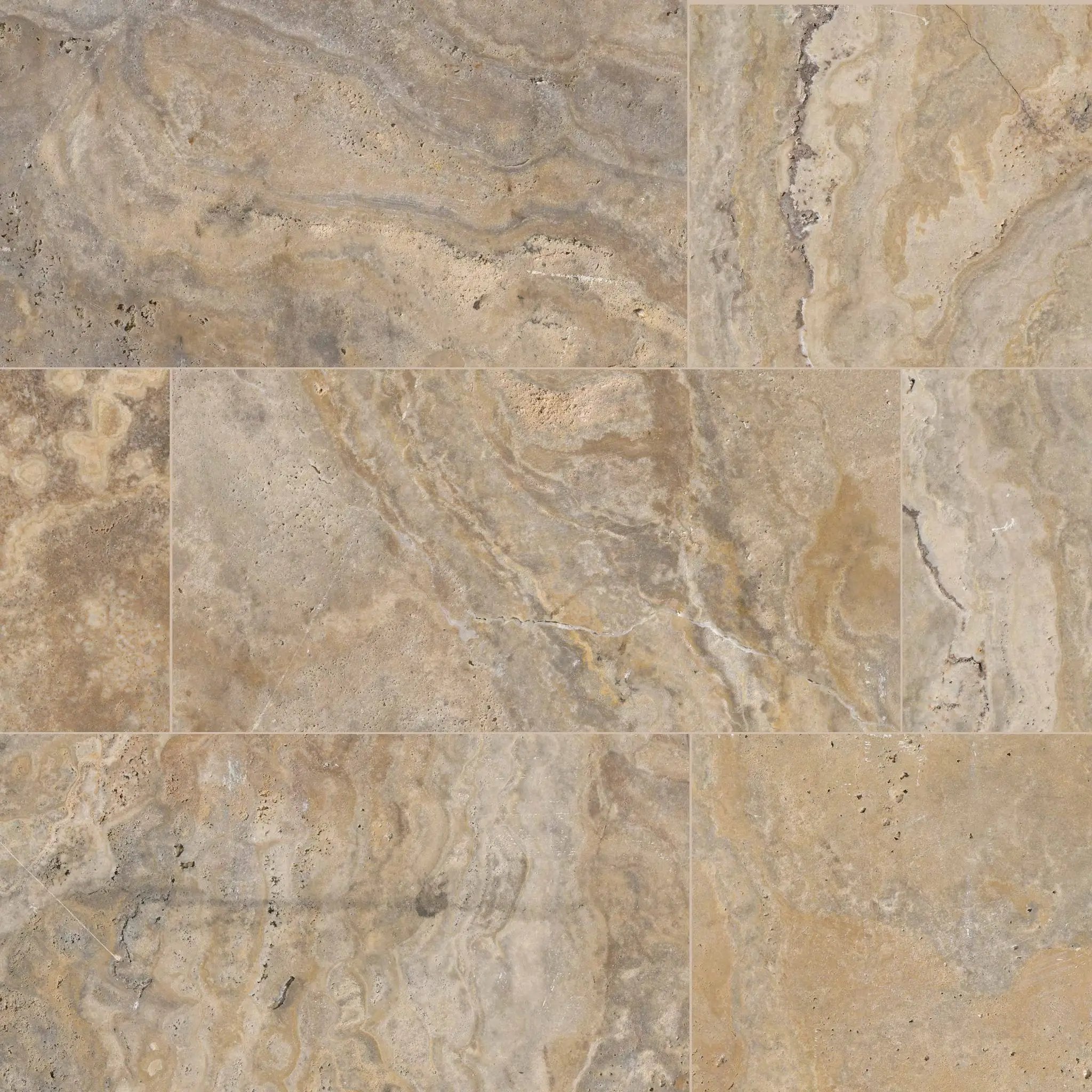Tuscany Scabas Tumbled Travertine Pavers 8x16 by MSI Surfaces