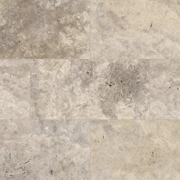 Silver Travertine Tumbled Pavers 16x24
