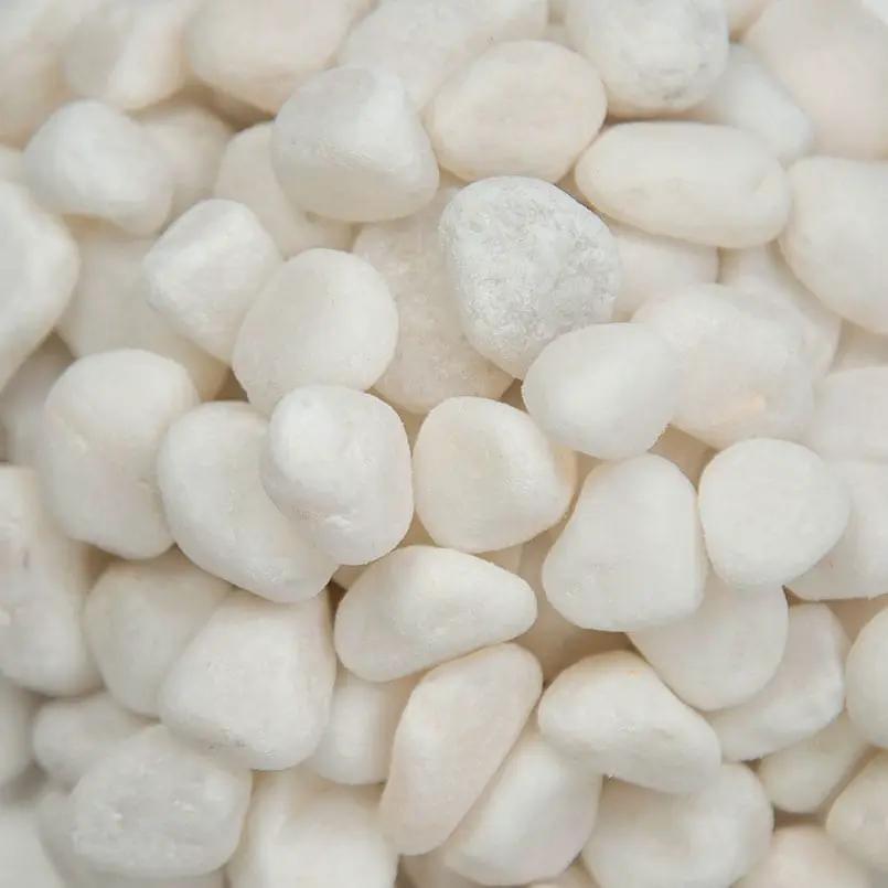 Himalaya White Pebbles Natural Marble Pavers 4.50 inch close up
