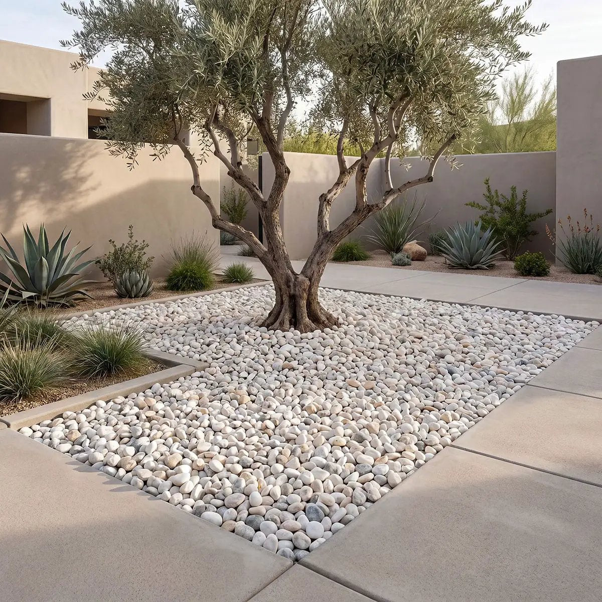 Himalaya White Pebbles Natural Marble Pavers 4.50 inch in a finished room