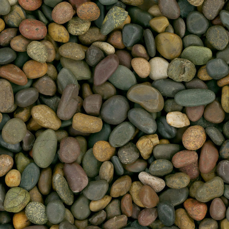 Mixed Polished Pebbles Marble Pavers 4.50 inch close up