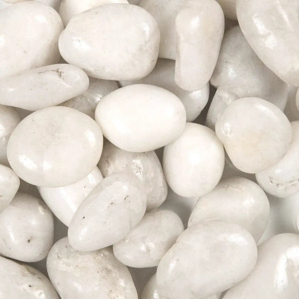 White Polished Pebbles Marble Pavers 4.50 inch