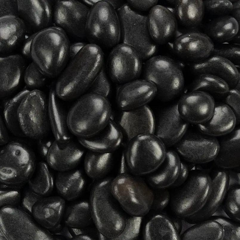 Black Polished Pebbles Quartzite Pavers 0.20 inch by MSI Surfaces