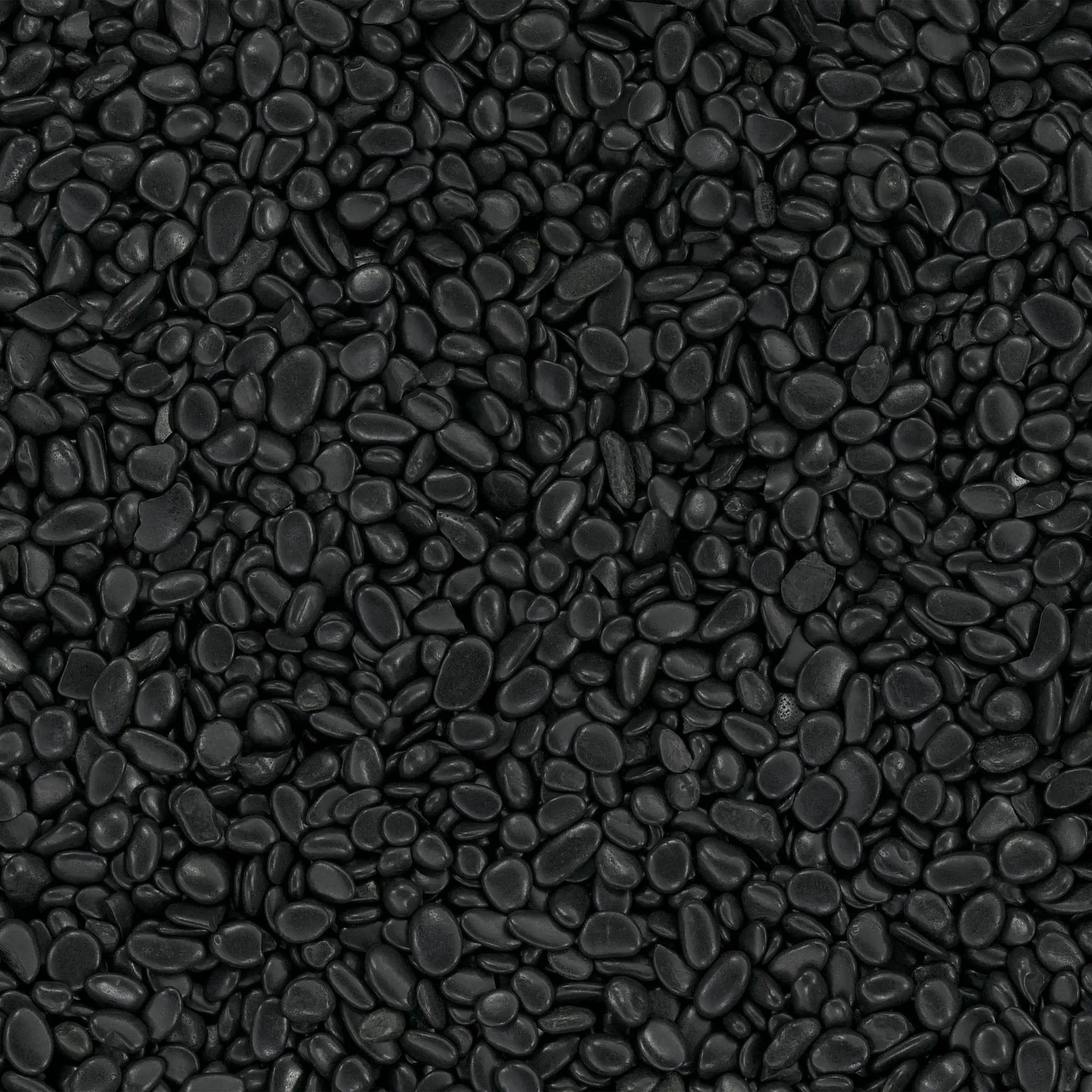 Black Polished Pebbles Quartzite Pavers 5.40 inch angled view