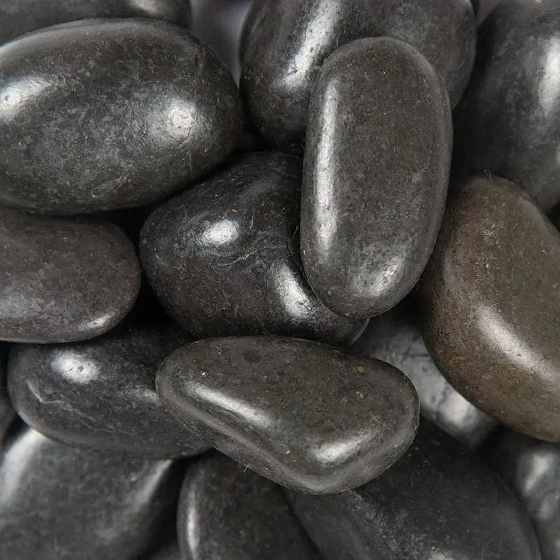 Black Polished Pebbles Quartzite Pavers 0.75 inch by MSI Surfaces