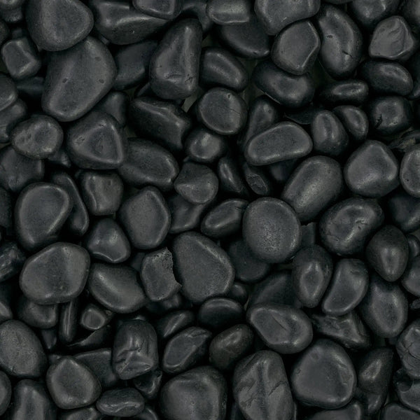 Black Polished Pebbles Quartzite Pavers 4.50 inch