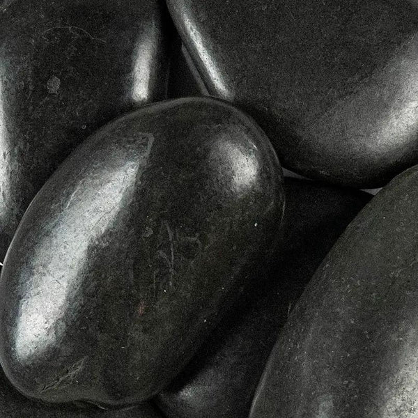 Black Polished Pebbles Quartzite Pavers 0.00 inch