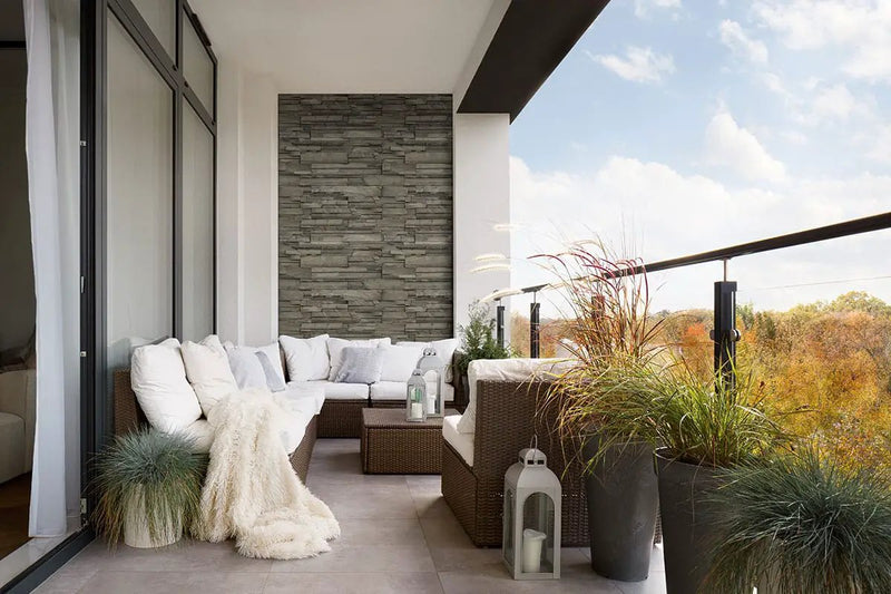 Copen Ash Natural Cement Pavers 2 in a finished room