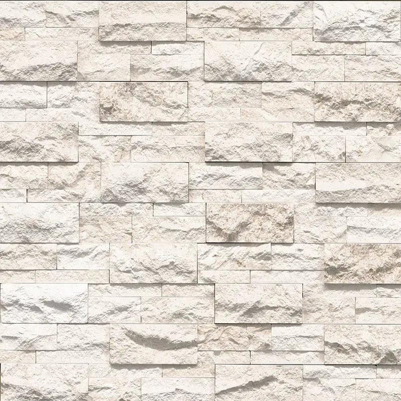 Mayra White Xl Split Face Limestone Pavers 9x24 close up