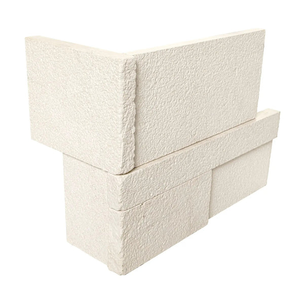 Taja Cream 3d Sandblasted Corner Limestone Pavers 9x18