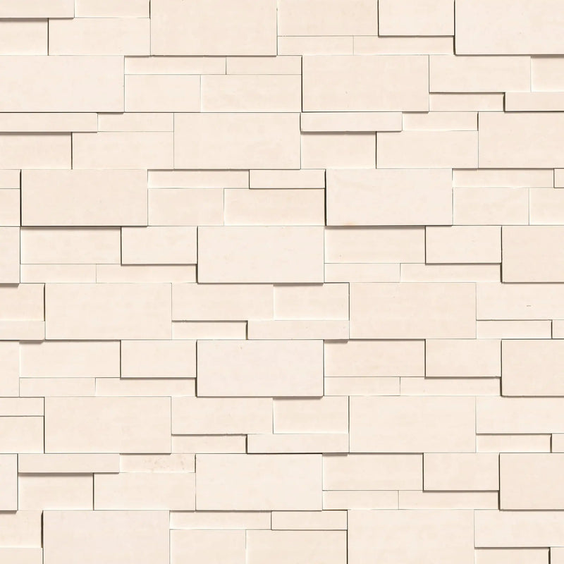 Taja Cream 3d Honed Limestone Pavers 9x24 close up
