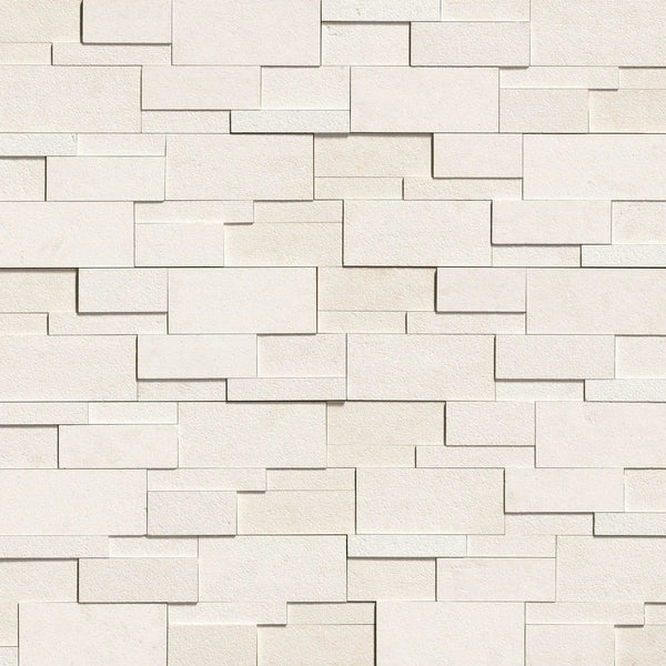 Taja Cream 3d Sandblasted Limestone Pavers 9x24