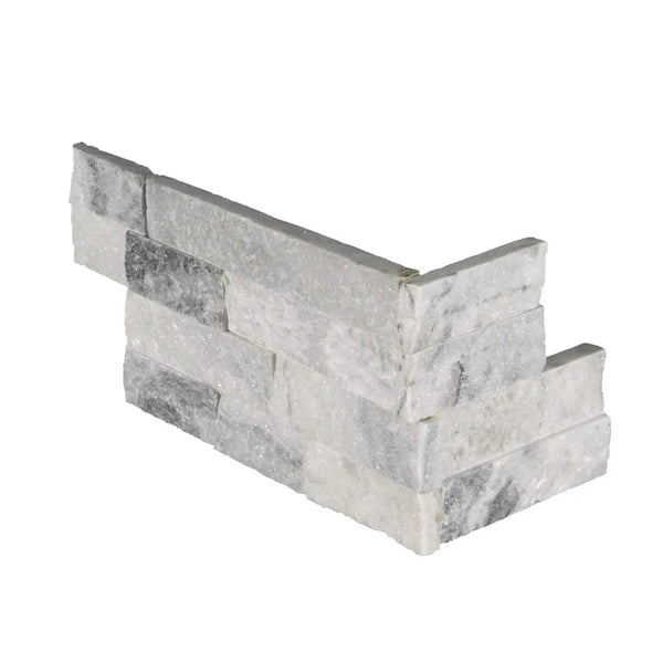 Alaska Gray Split Face Corner Marble Pavers 6x12