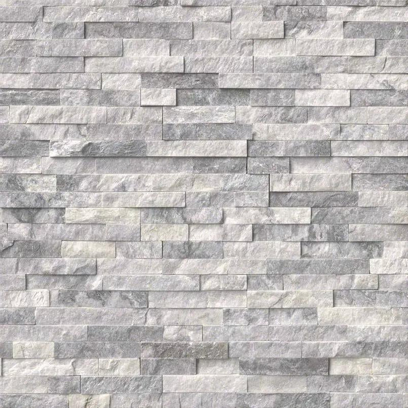Alaska Gray Split Face Marble Pavers 6x24 close up