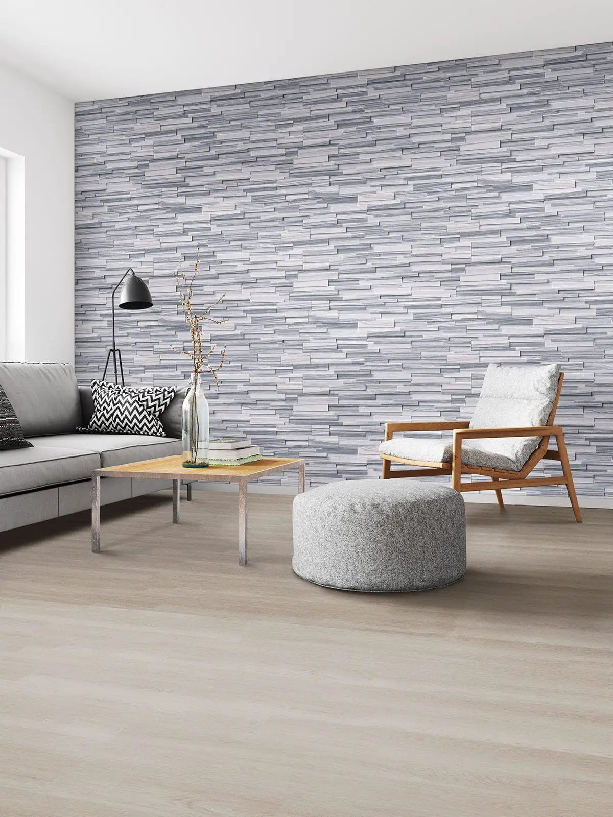 Alaska Gray 3d Honed Marble Pavers 6x24 by MSI Surfaces