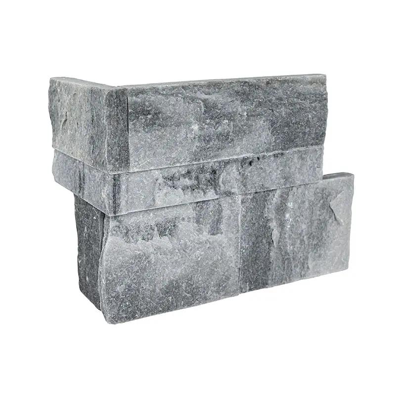 Alaska Gray Xl Split Face Corner Marble Pavers 9x12 close up