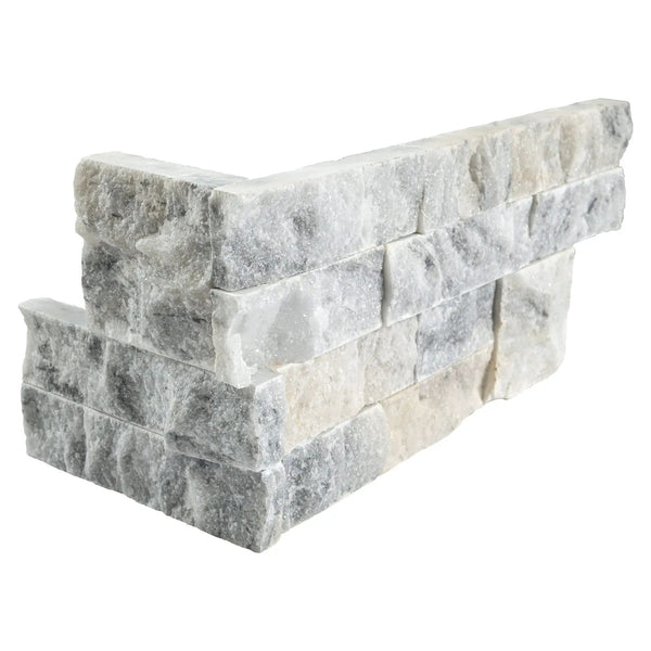 Arabescato Carrara Split Face Marble Pavers 6x18
