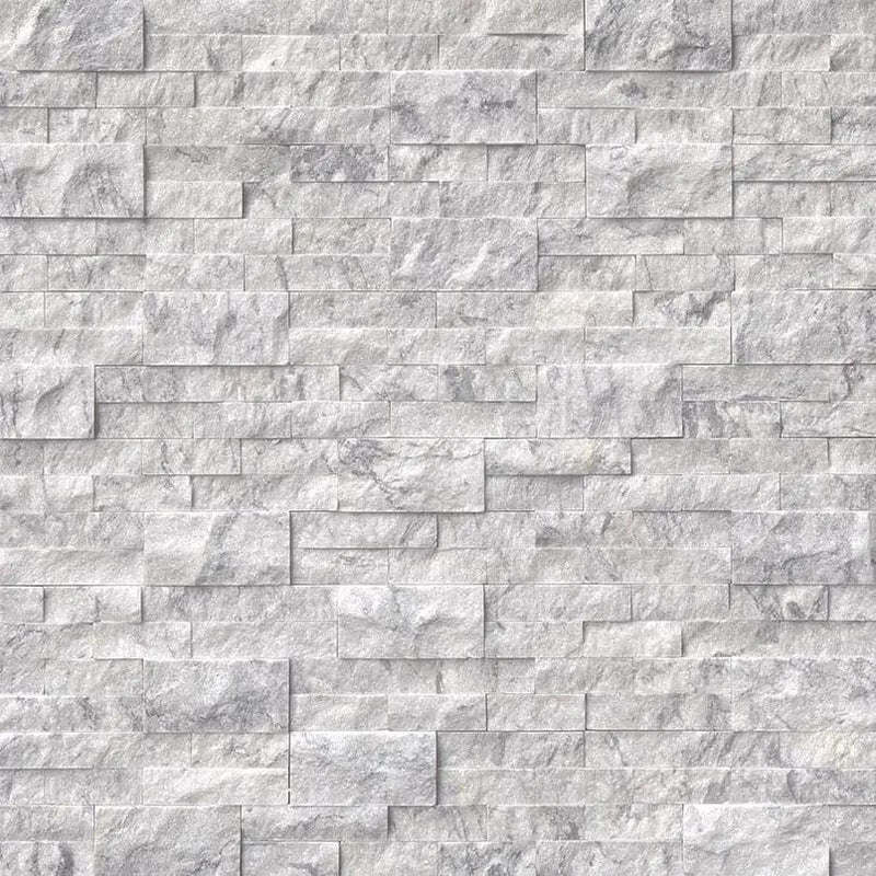 Arabescato Carrara Split Face Marble Pavers 6x24 close up