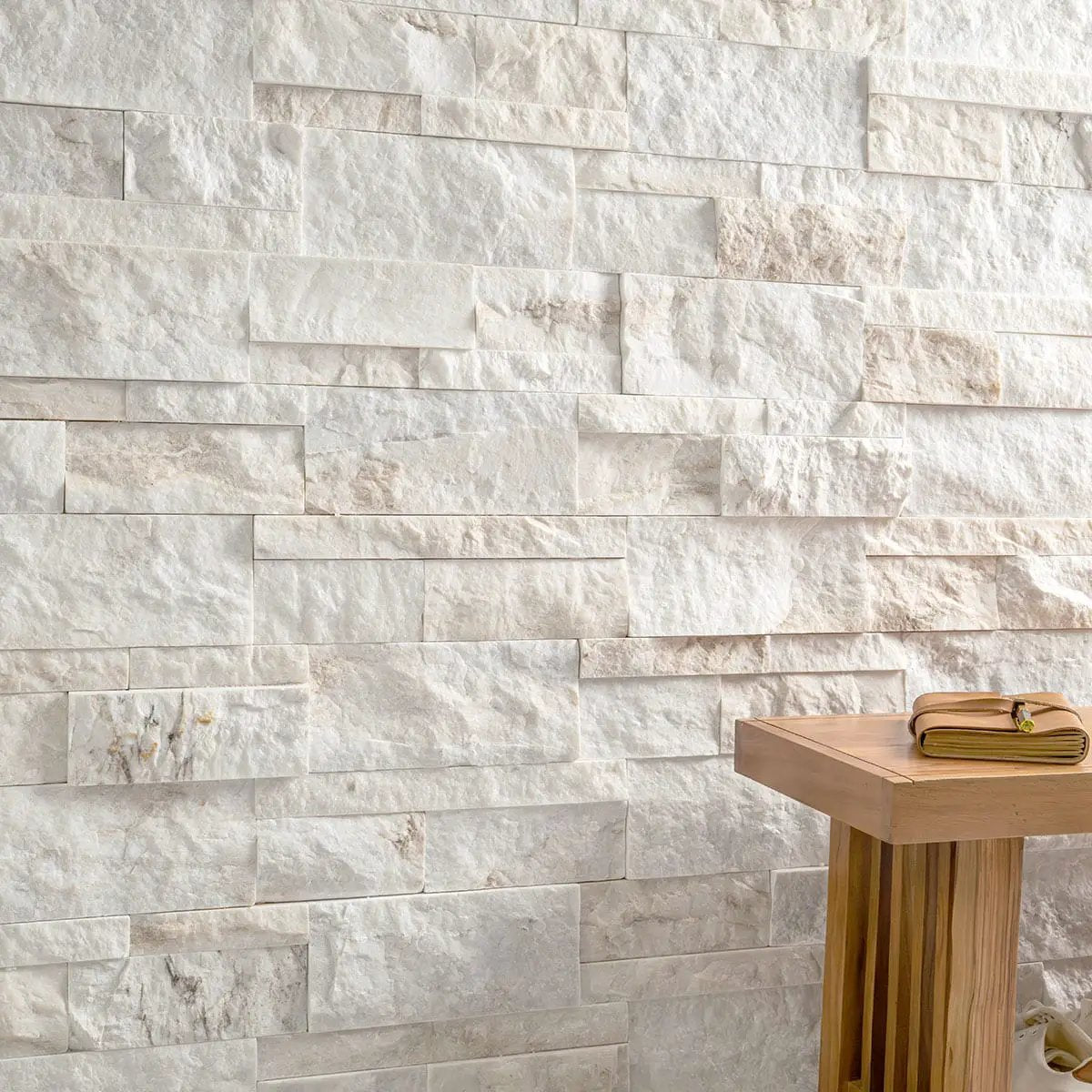 Arabescato Venato Natural Marble Pavers 9x18 in a finished room