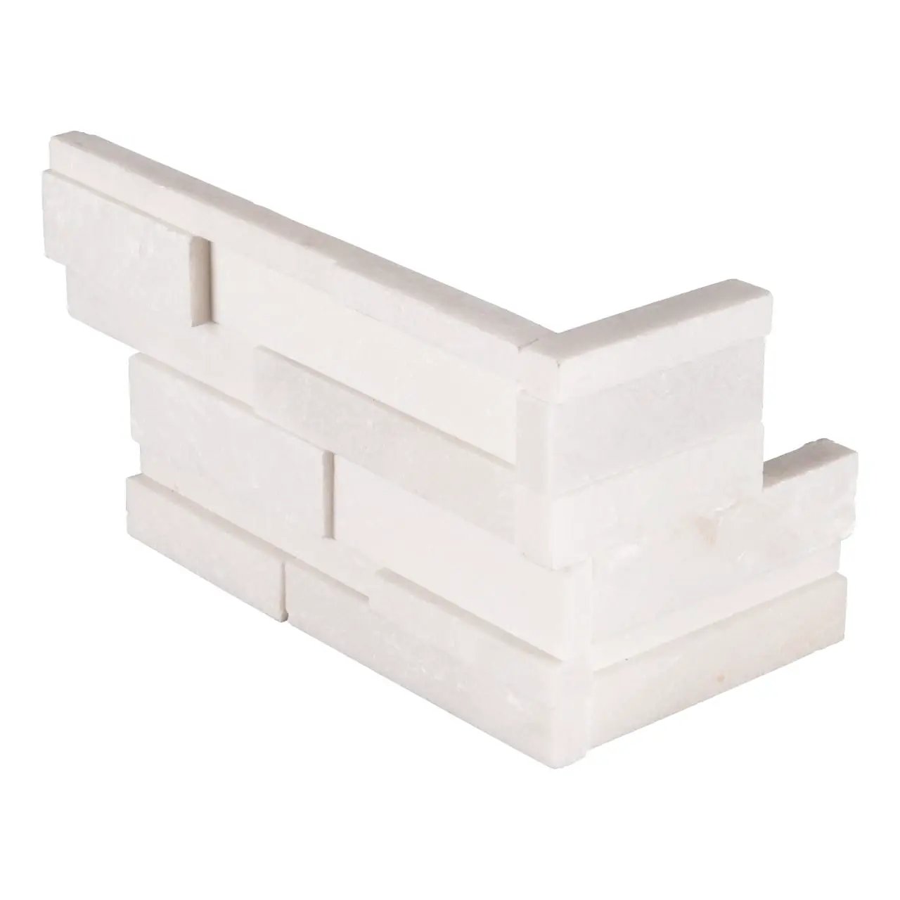 Arctic White 3d Honed Marble Pavers 6x12 close up