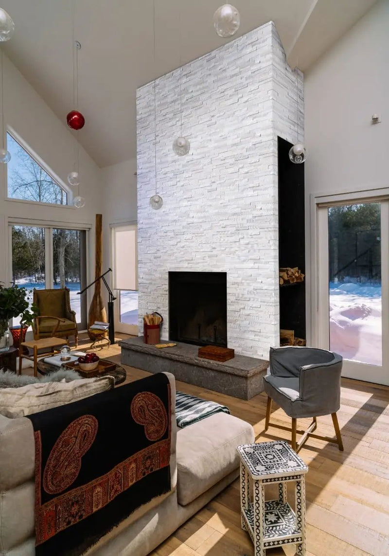 Arctic White Multi Finish Split Face Marble Pavers 6x18 by MSI Surfaces