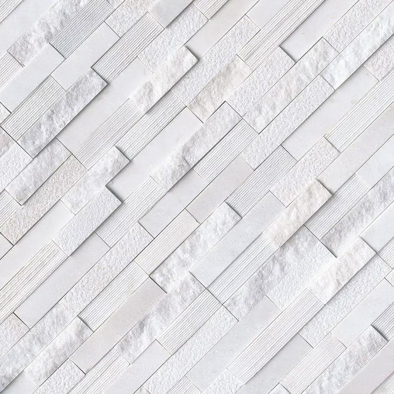 Arctic White Multi Finish Split Face Marble Pavers 6x18 by MSI Surfaces