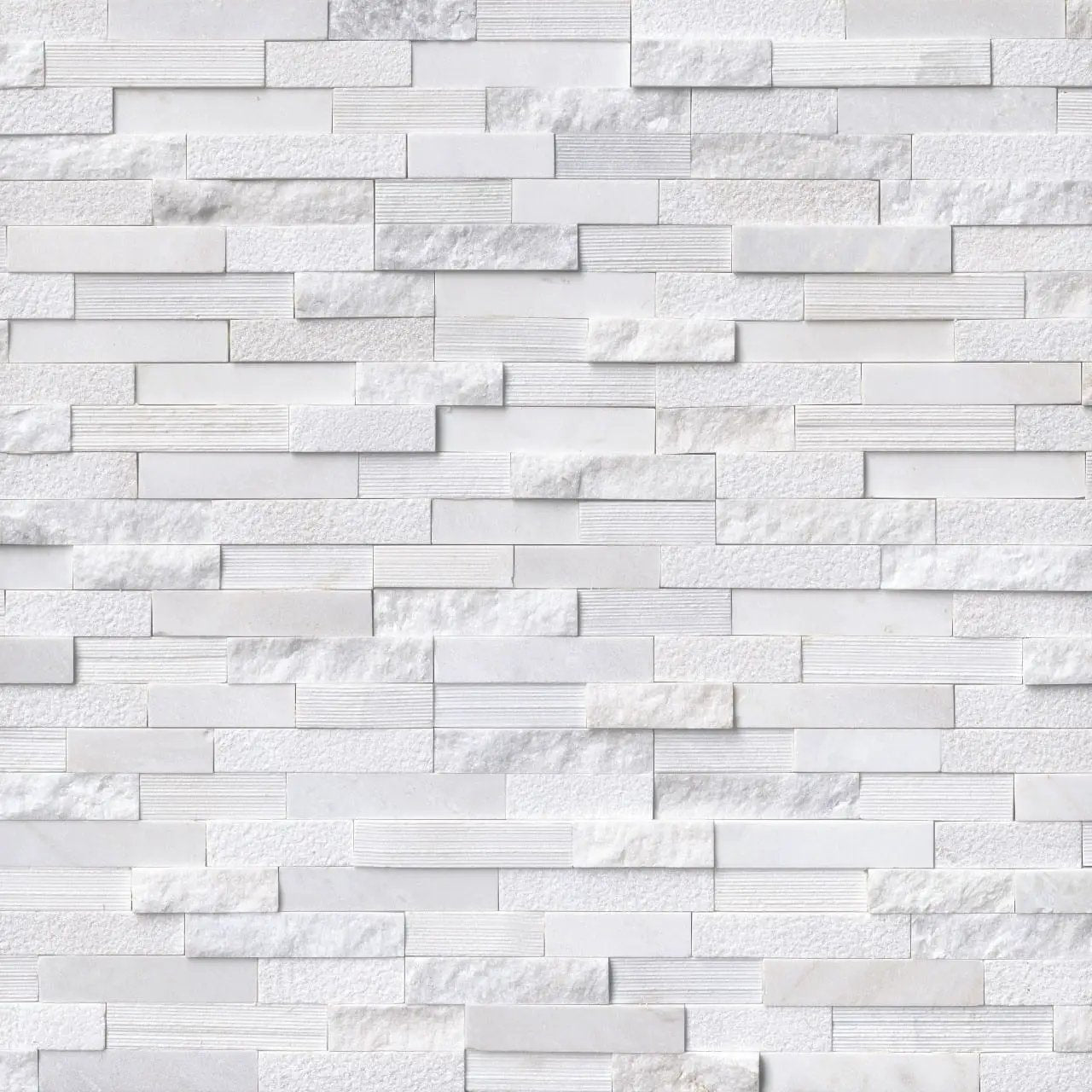 Arctic White Multi Finish Split Face Marble Pavers 6x24 close up