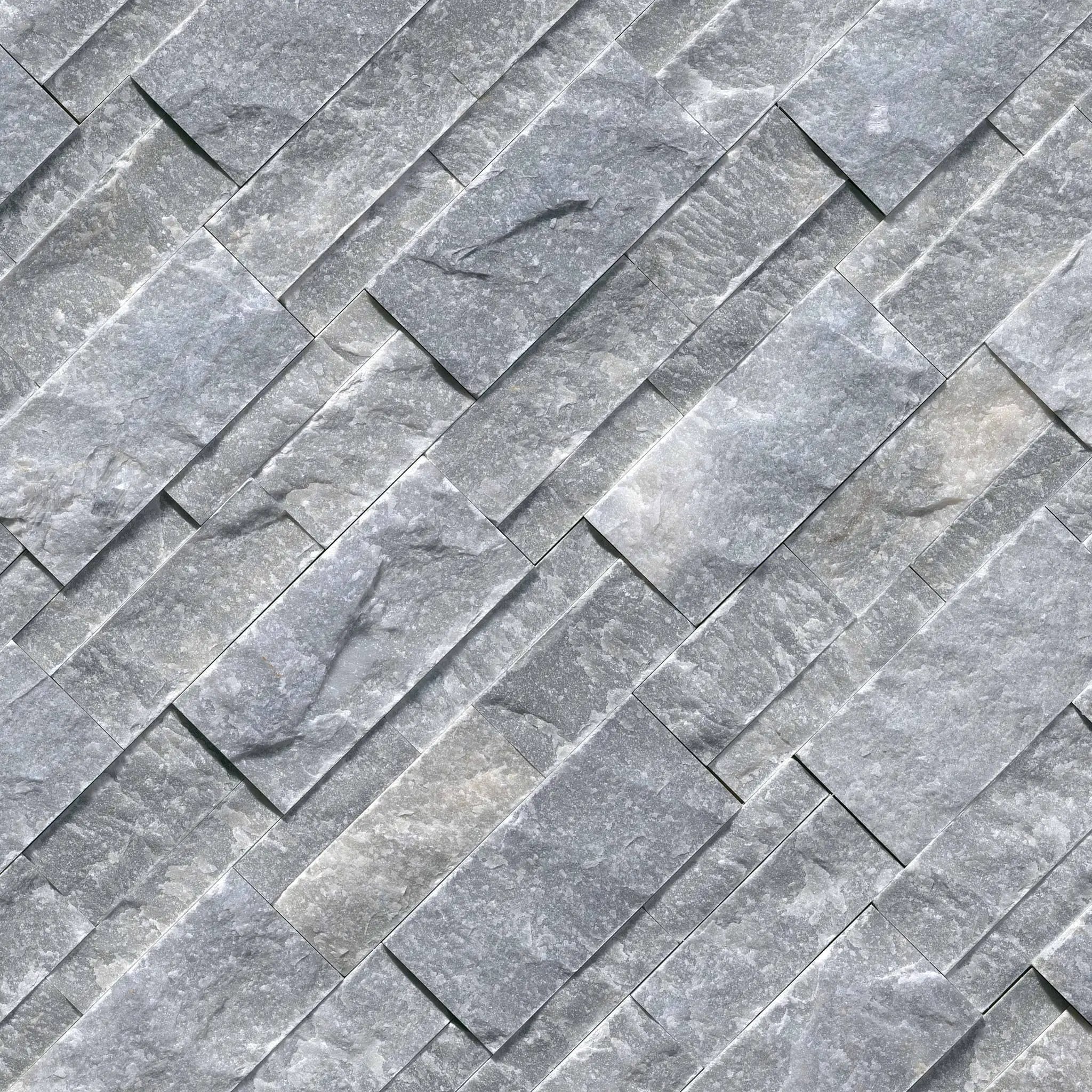 Atlantic Blue Split Face Marble Pavers 9x24 angled view