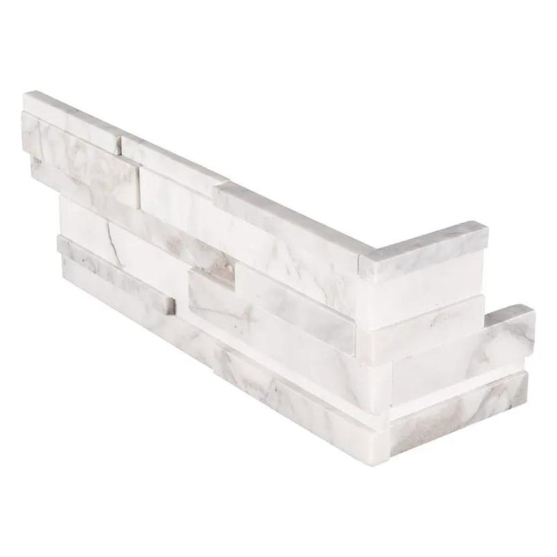 Calacatta Cressa 3d Honed Marble Pavers 6x12 close up