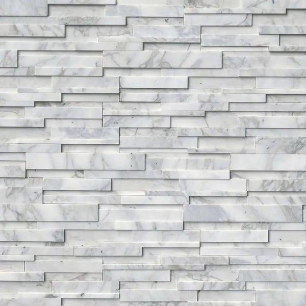 Calacatta Cressa 3d Honed Marble Pavers 6x24