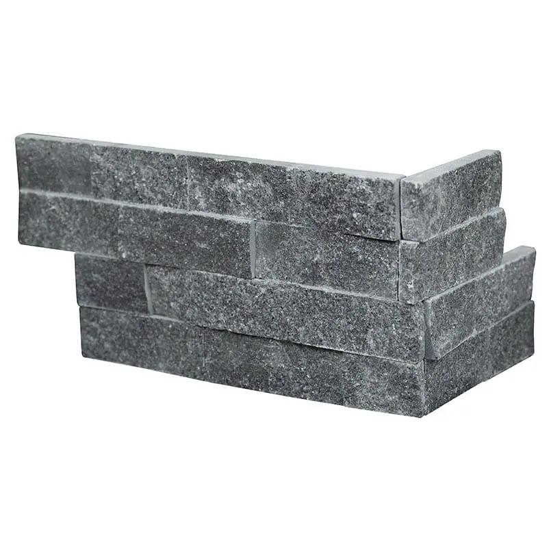 Cosmic Black Split Face Marble Pavers 6x18 close up