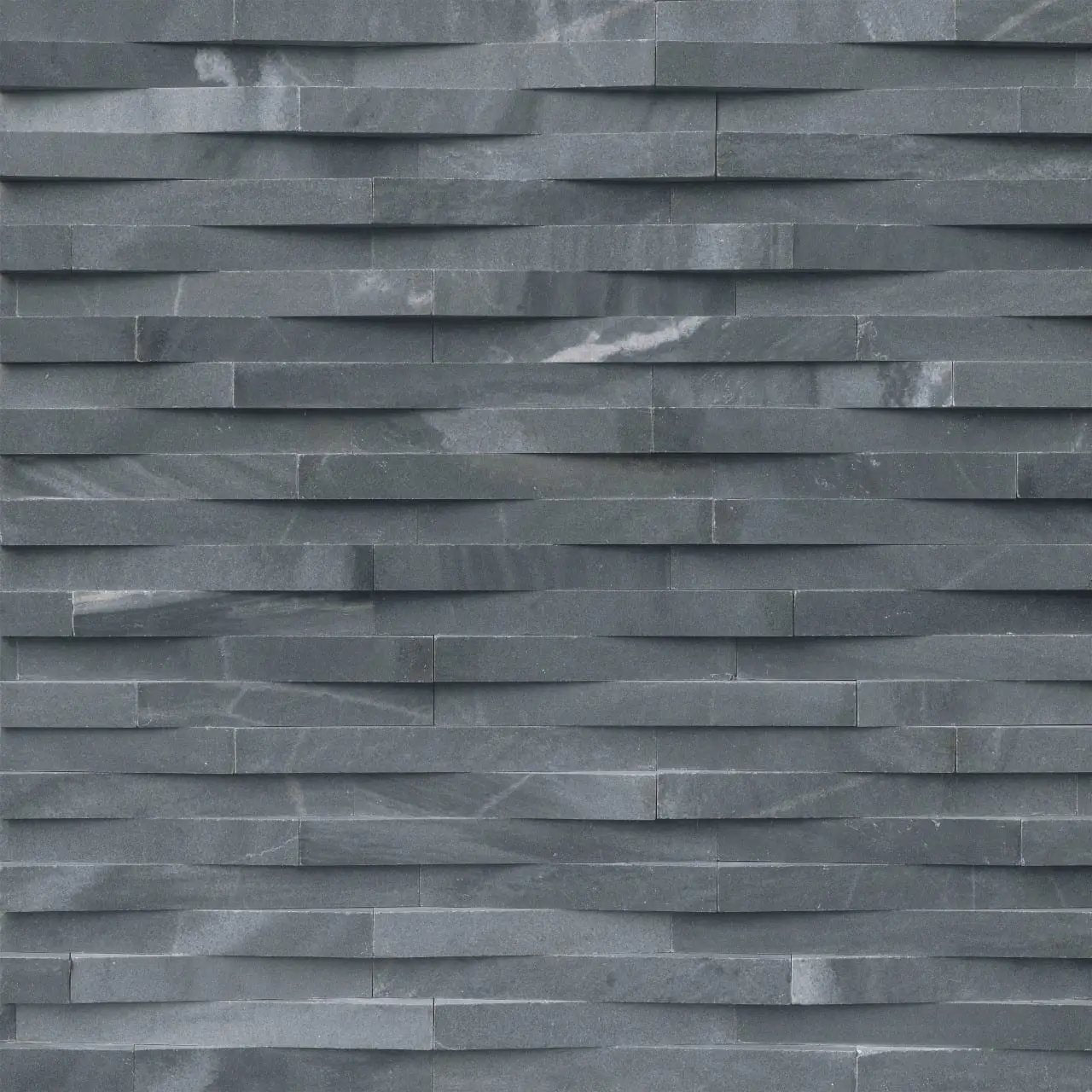 Cosmic Black 3d Wave Honed Marble Pavers 6x24 close up