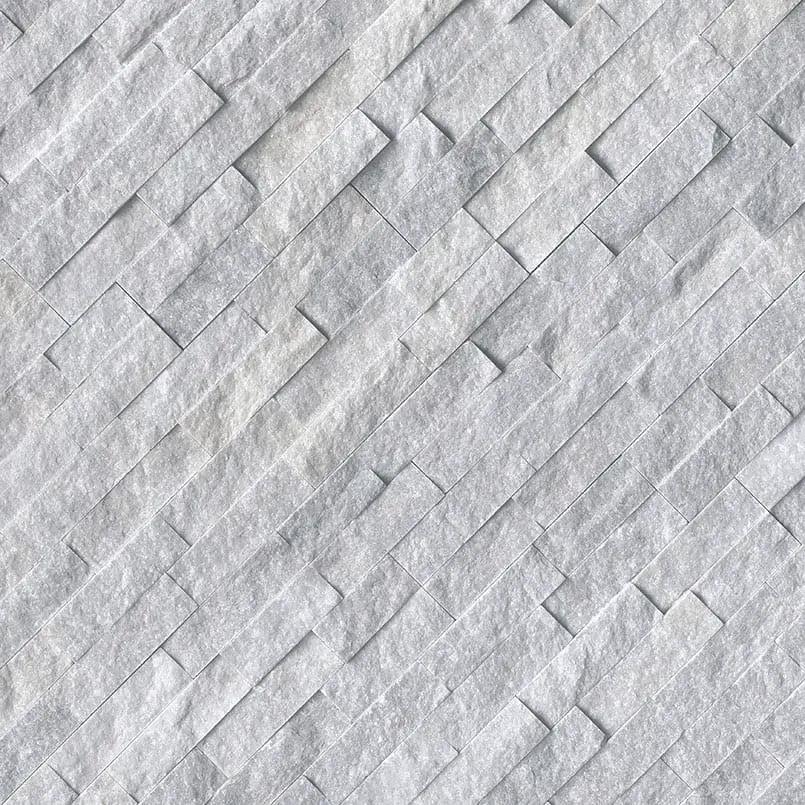 Cosmic Gray Split Face Marble Pavers 6x24 angled view