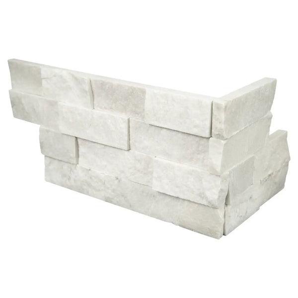 Cosmic White Split Face Marble Pavers 6x18