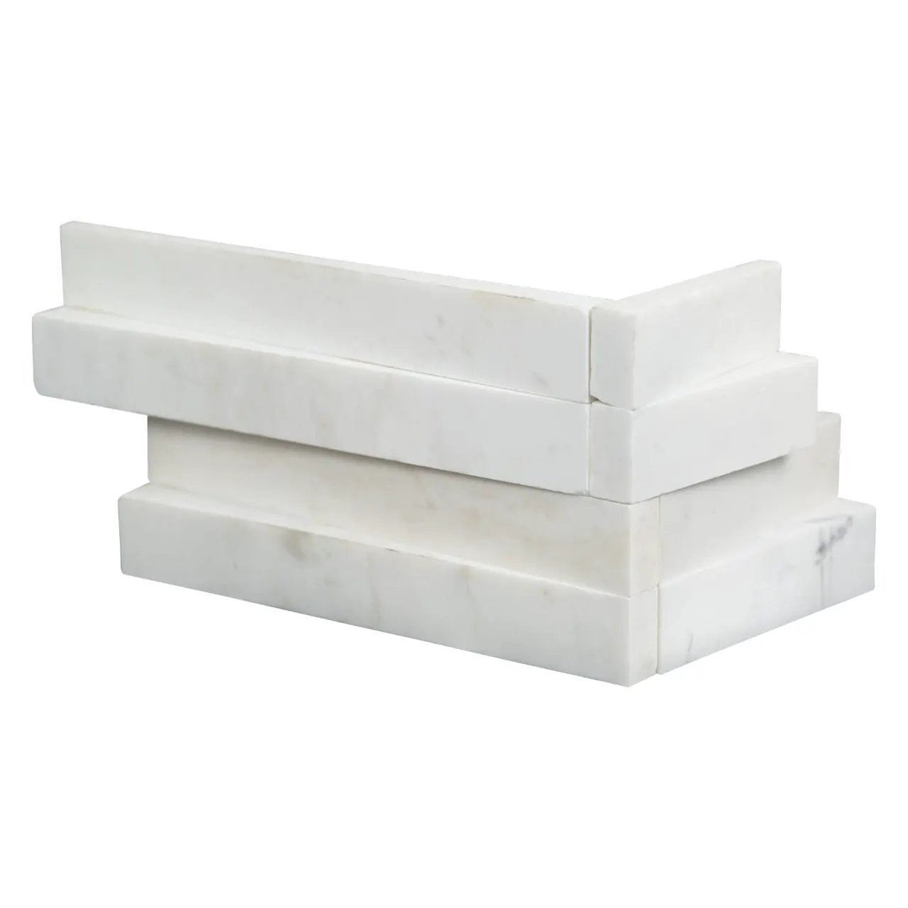 Cosmic White Split Face Marble Pavers 6x18 close up