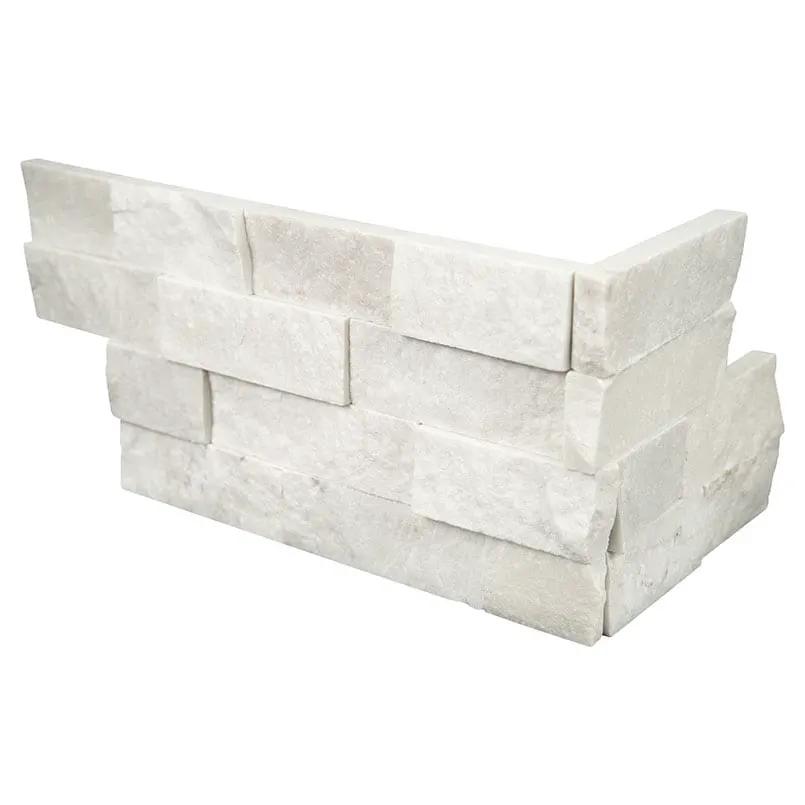 Cosmic White Split Face Marble Pavers 6x18 close up