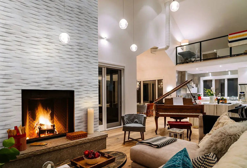 Cosmic White 3d Wave Split Face Marble Pavers 6x18 by MSI Surfaces