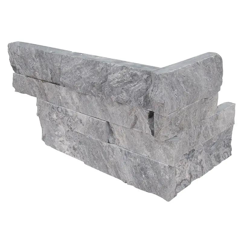 Glacial Grey Split Face Marble Pavers 6x18 close up