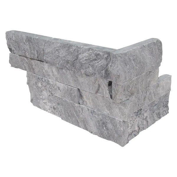 Glacial Grey Split Face Marble Pavers 6x18