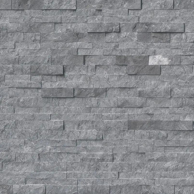 Glacial Grey Split Face Marble Pavers 6x24 close up