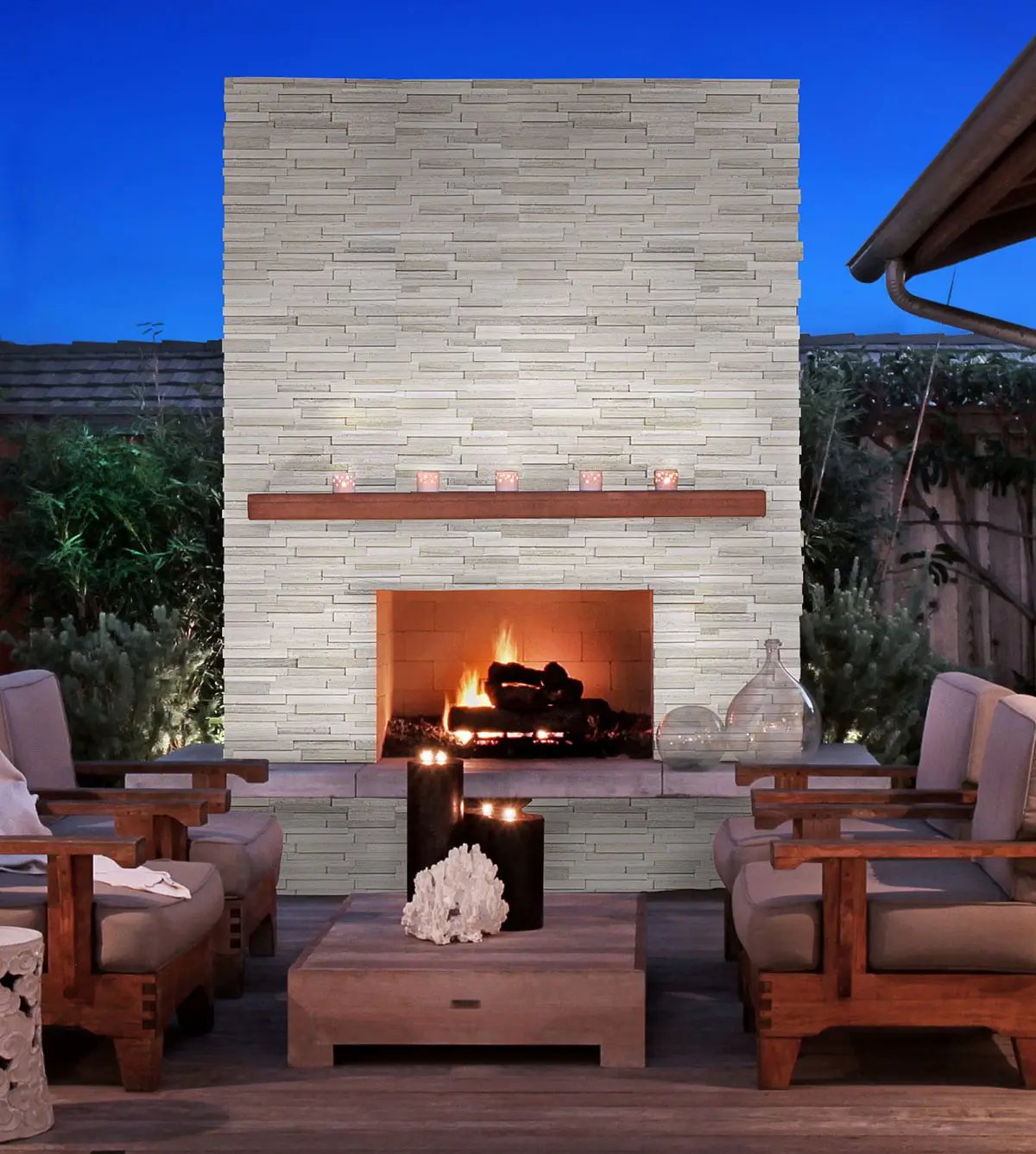 Gray Oak 3d Honed Marble Pavers 6x12 in a finished room