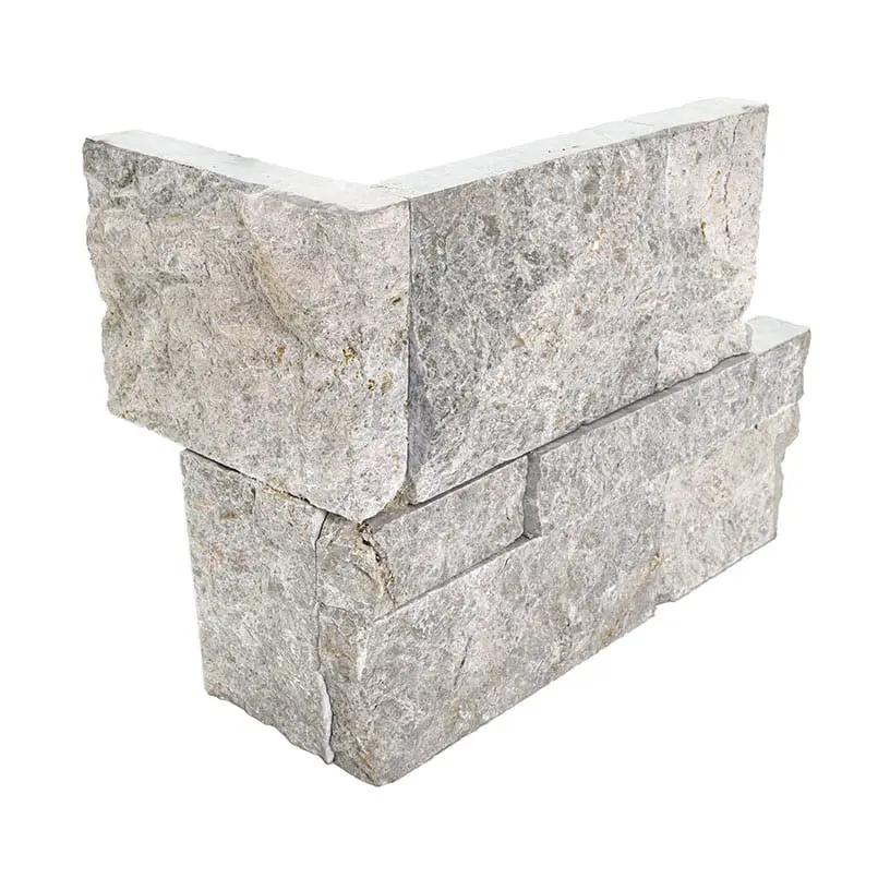 Laguna Gray Split Face Marble Pavers 9x18 close up
